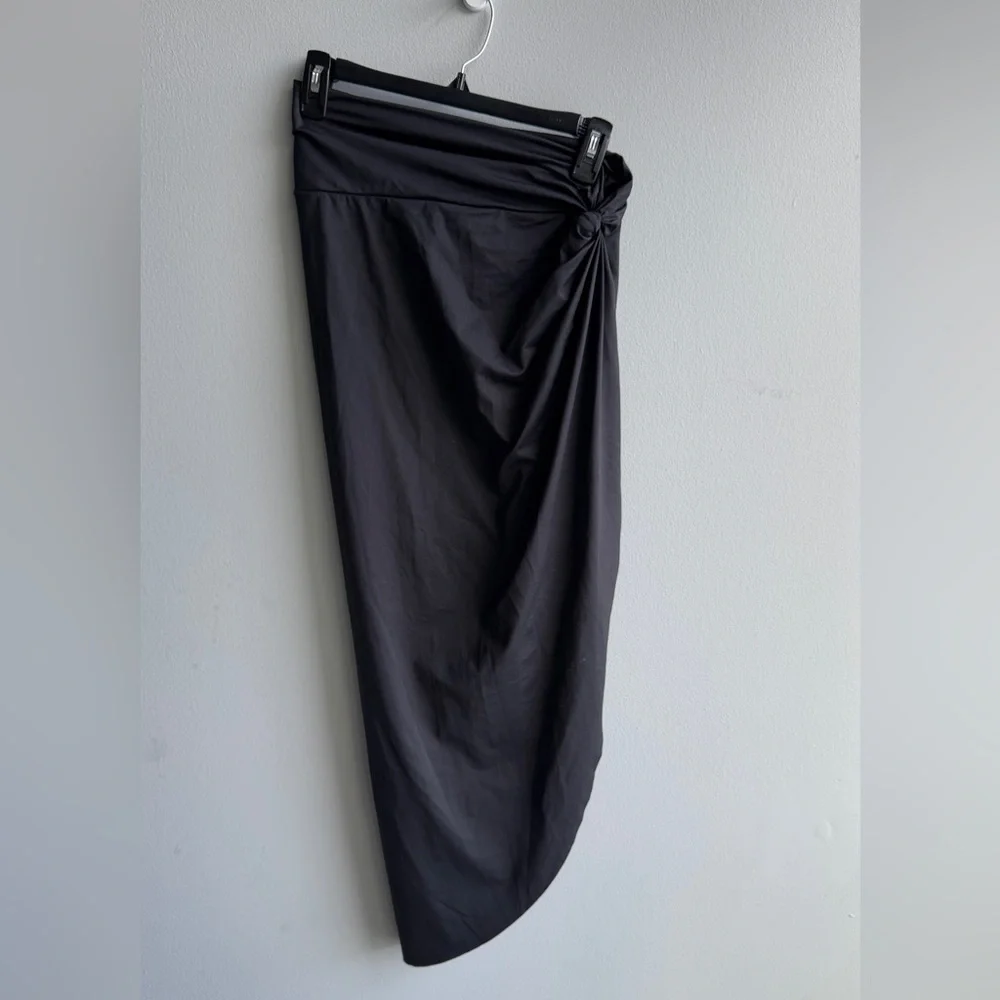 SKIMS Black Twist-Front Swim Sarong